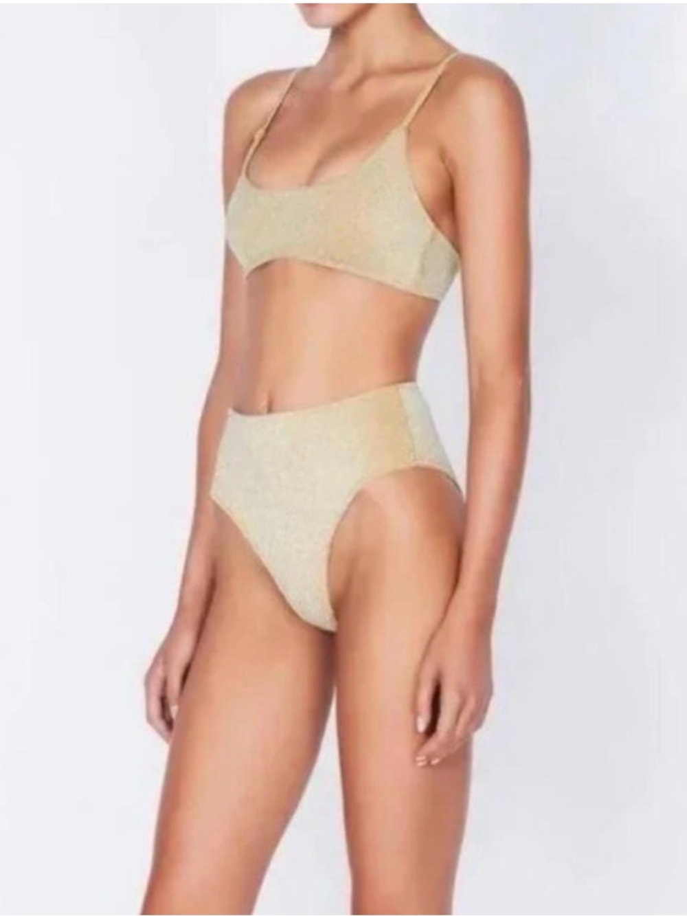 triangl swimwear Gold Shimmer High Waist Bikini